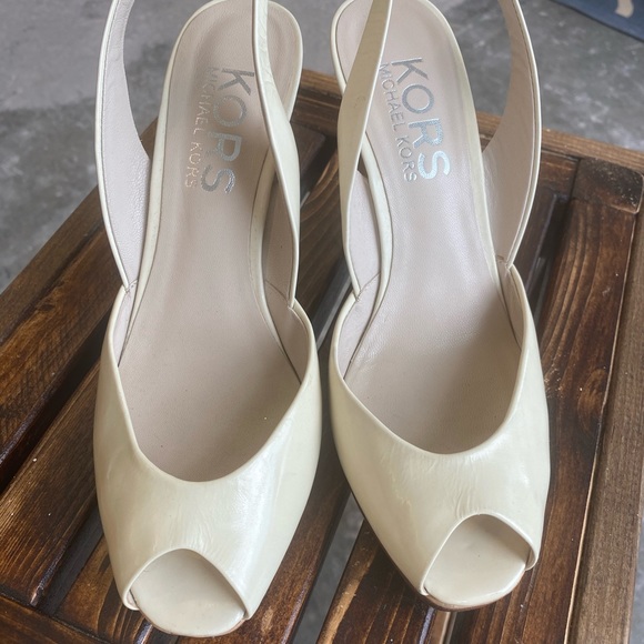 Michael Kors Cream Patent Sling Wedges — $40 - Picture 2 of 4